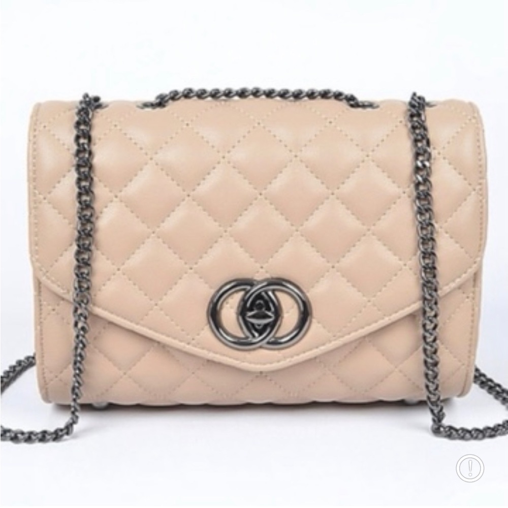 JUST IN/ Quilted shoulder bag in Nude / Cream